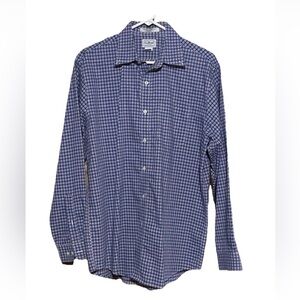 LL Bean Men’s Long Sleeve Blue And Red Button Up Size M Regular Fit 100% Cotton